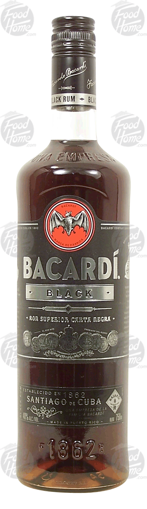 Bacardi Black rum, 40% alc. by vol. Full-Size Picture